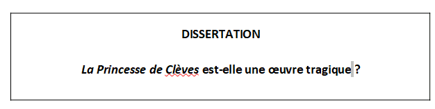 preparation dissertation princesse de cleves
