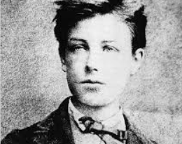 On voit Arthur Rimbaud avec son visage angélique et enfantin.