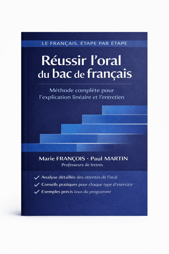 On voit la couverture du guide pour réussir l'oral du bac de français.